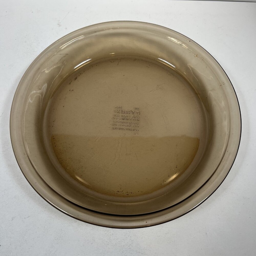 PYREX #209 Pie Pan Plate Dish 9" AMBER Glass ~Made in USA